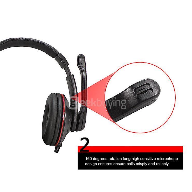 Ovleng Q5 Fashion Stereo Game Headphone Super Bass USB Headset With Rotary Mic For PC Laptop - Black