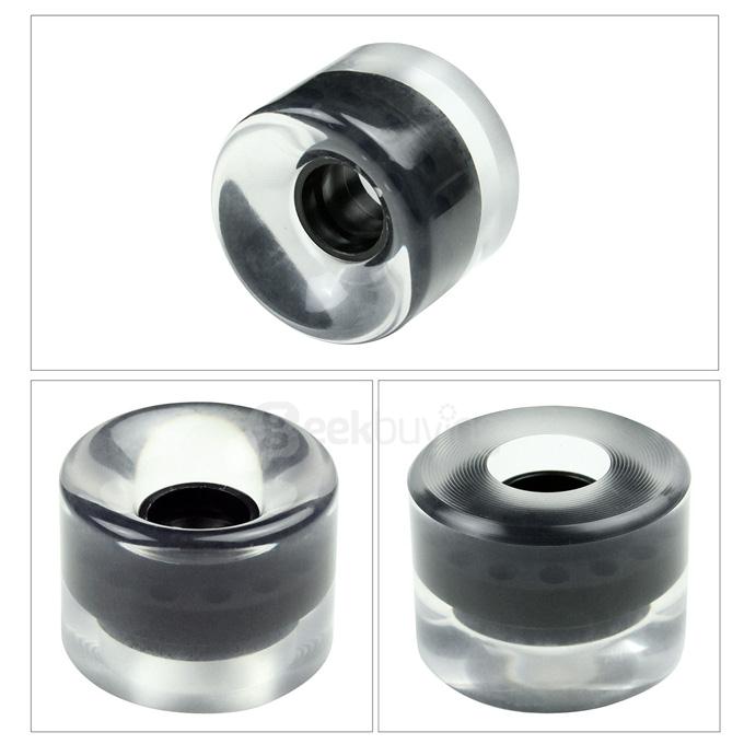 EC-W6045 95A High Strength PU Longboard Skateboard Wheels 60mm*45mm - Black + Transparent (4 PCS)