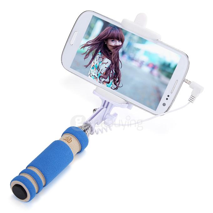 Super Mini Handy Selfie Stick Universal Handheld Monopod Self Timer Selfie Pole for IOS Android - Blue