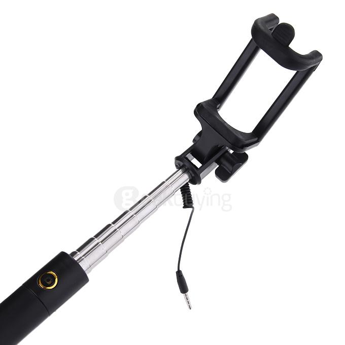 Luxury Wired Self Portrait Selfie Stick Handheld Monopod Extendable Stick For iPhone Samsung HTC Smartphones - Gold