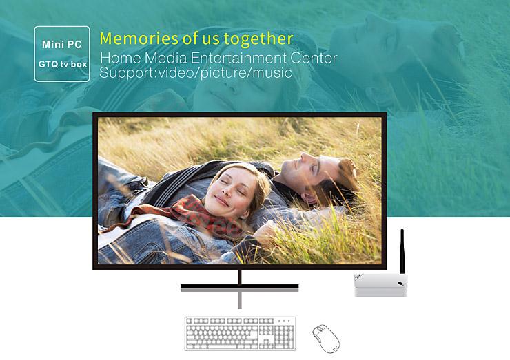 GTQ Android 5.1 4K Media Player S812 Quad Core 2G/8G 2.4G/5.8G WIFI Gigabit LAN Bluetooth4.0 H,265 HDMI OTG - White