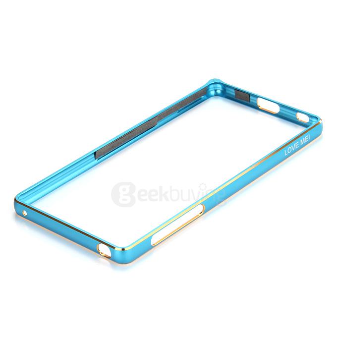 Lovemei Lightweight Aluminum Metal Bumper Case Protective Frame for Sony Xperia Z4 - Blue