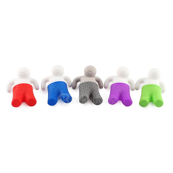 Portable Creative Silicon Mr Tea Infuser Tea Bag Holder 5Pcs - Mixed Color