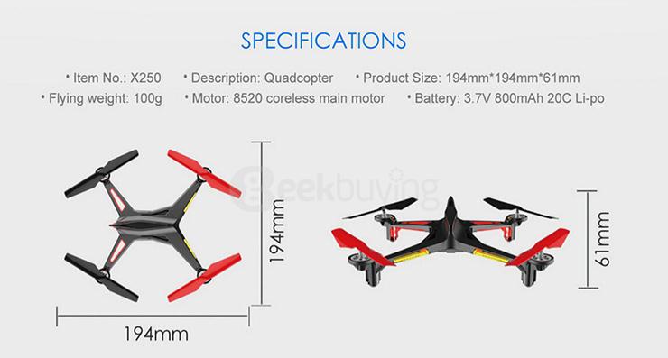 XK Alien X250 5.8G FPV 2.4G 4CH 6 Axis Gryo RC Drone One Key To Roll Failsafe Compatible RC Quadcopter With Futaba S-FHS