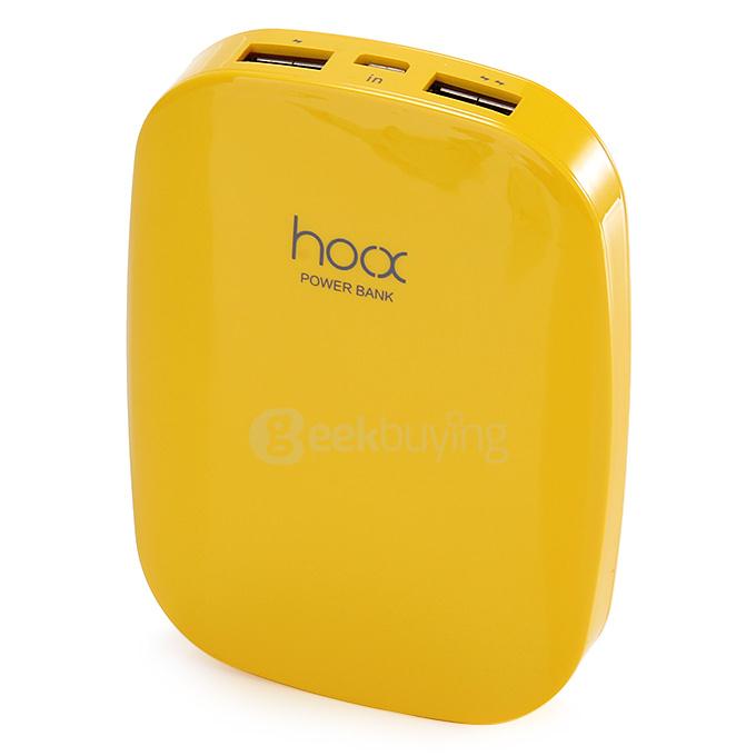 Hoox C02 Magic Stone Series 6000mAh Polymer Power Bank Dual USB Quick Charge Energy Saving - Yellow
