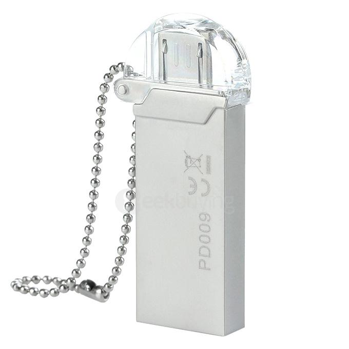 DM PD009 Waterproof 32GB USB 3.0 + Micro USB OTG Flash Drive U Disk for Smart Phone & Computer - Silver
