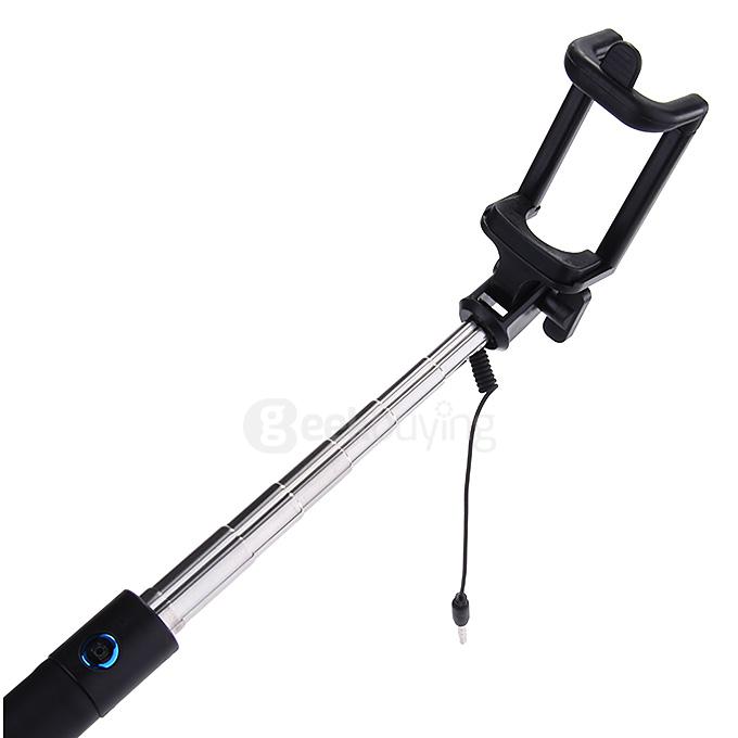 Luxury Wired Self Portrait Selfie Stick Handheld Monopod Extendable Stick For iPhone Samsung HTC Smartphones - Blue