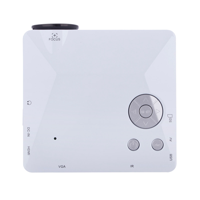 UHAPPY U18 Mini LED Multimedia Projector Portable Projector 320x240 60Lux AV/VGA/USB/SD/HDMI Input For iPhone/iPad - White