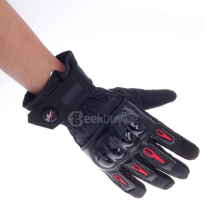 PRO-BIKER MTV-08 Stylish Waterproof Warm Full Finger Motorcycle Racing Gloves - Black+Red ( 1 Pair)