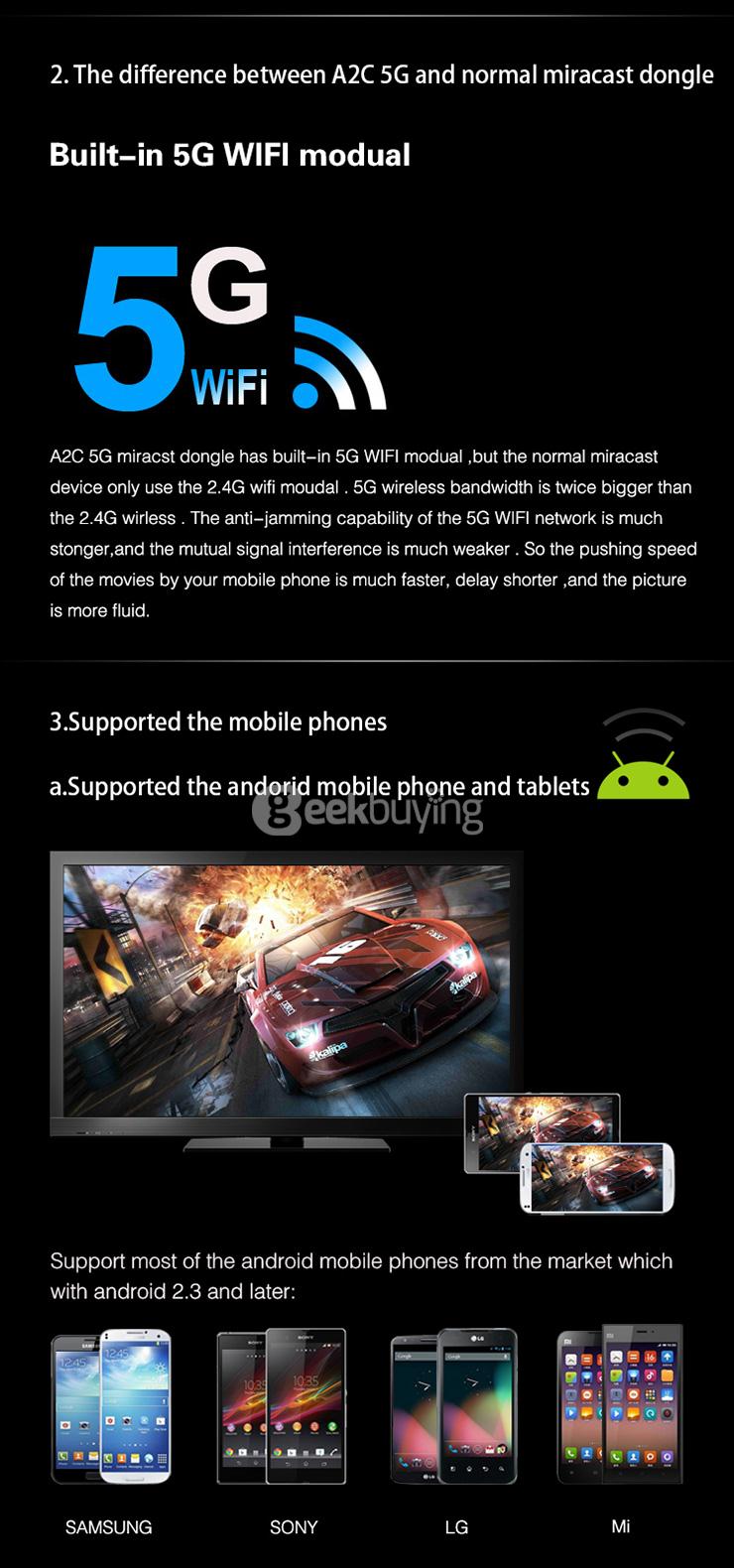 Measy A2C RK2928 5G WIFI Dongle DLNA Miracast Airplay