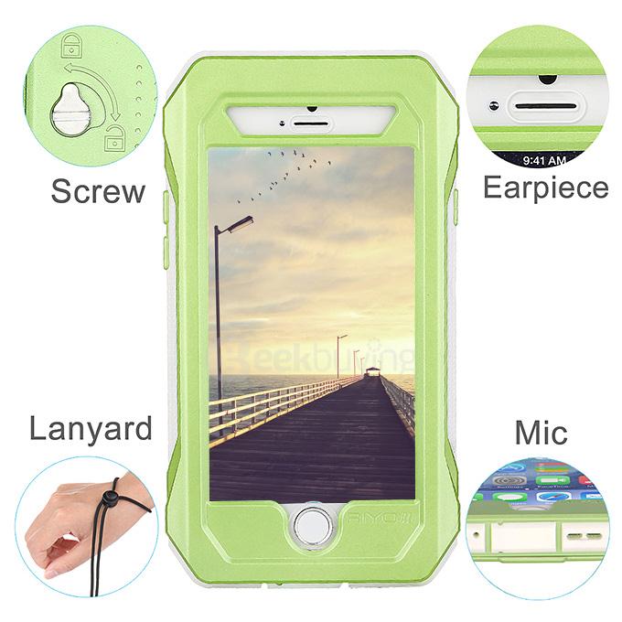 RIYO Waterproof Shockproof Dirtproof SnowProof IP68 Standard Cover Case Protective Case For iPhone 6 Plus / iPhone 6s Plus - Green