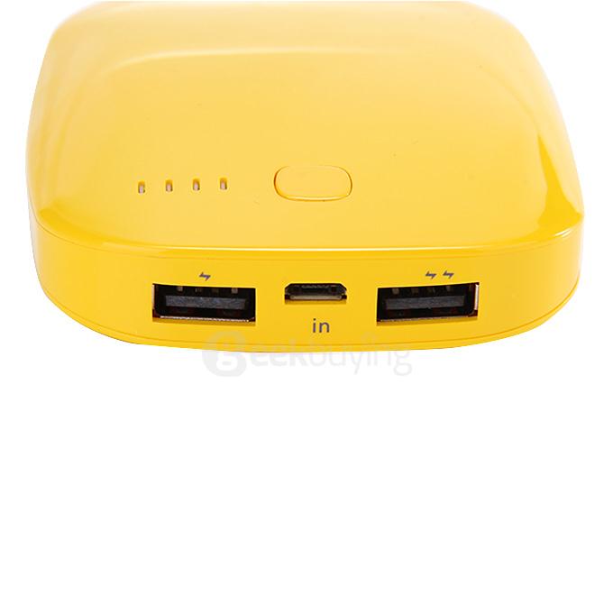 Hoox C02 Magic Stone Series 6000mAh Polymer Power Bank Dual USB Quick Charge Energy Saving - Yellow