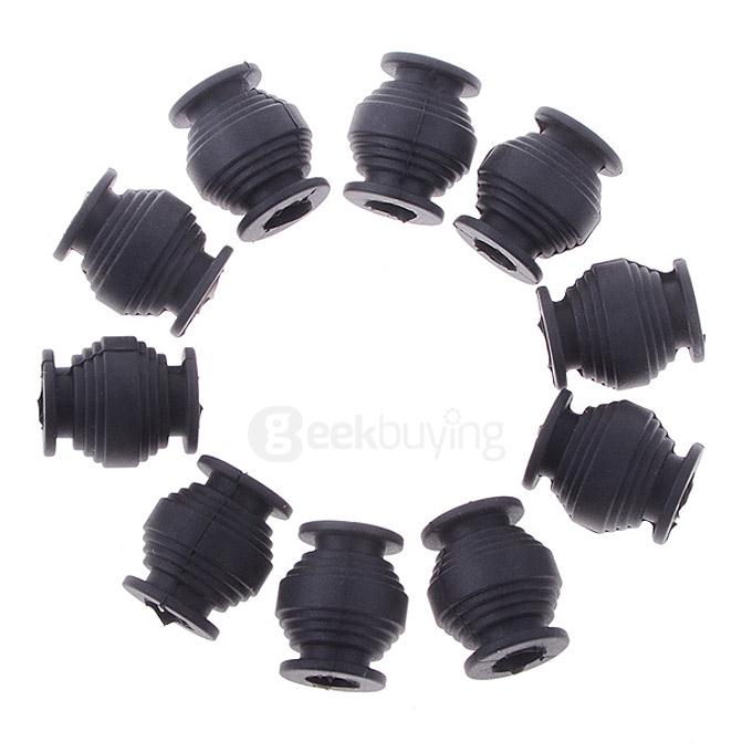 Elastic Dual Head Anti-vibration Rubber Ball Shock Absorber for FPV Gimbal PTZ 10Pcs - Black