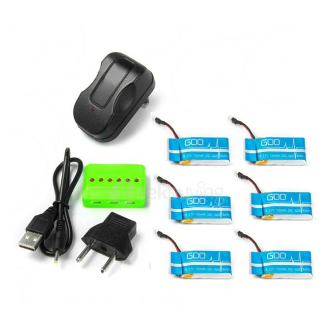 X6A 750mAh Battery With Charger For Syma X5C Cheerson CX-30 JJRC H5C H9D