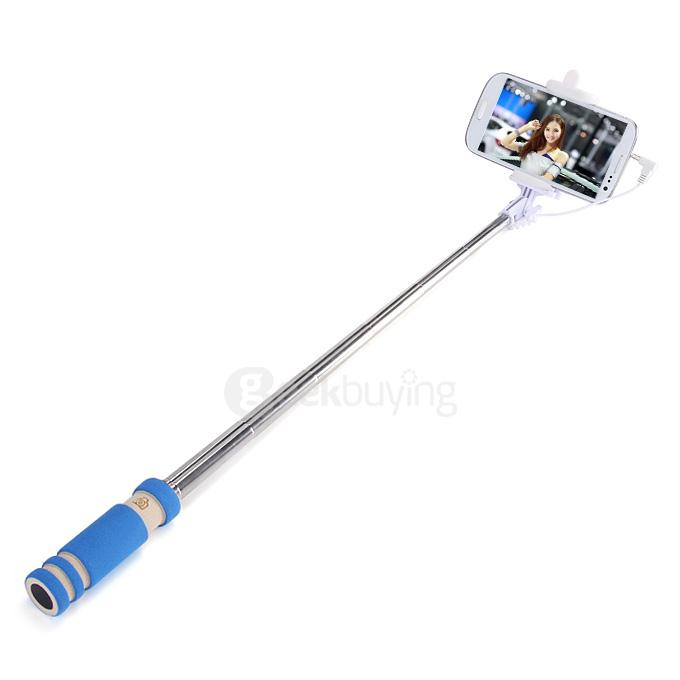 Super Mini Handy Selfie Stick Universal Handheld Monopod Self Timer Selfie Pole for IOS Android - Blue