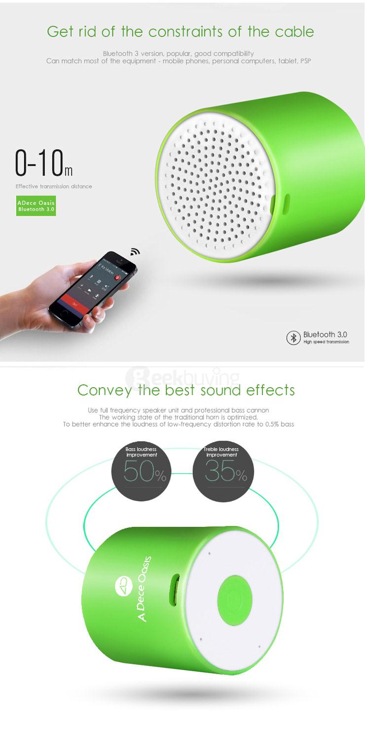 ADO Mate 5 Hansfree Bluetooth Wireless Stereo Speaker BT3.0 With Self-Timer/Tracker For iOS Android - White