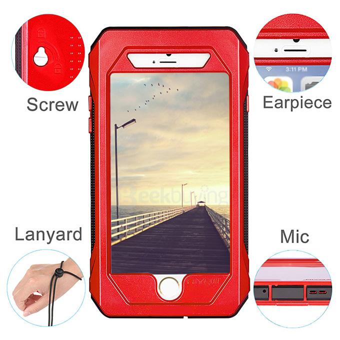 RIYO Waterproof Shockproof Dirtproof SnowProof IP68 Standard Cover Case Protective Case For Apple iPhone 6 / iphone 6s 4.7inch - Red