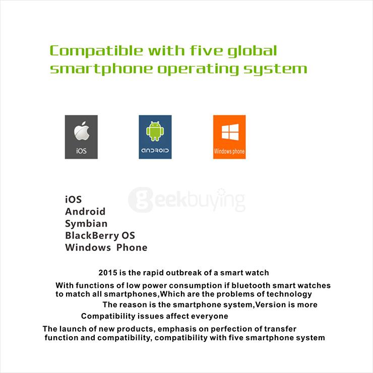 IL06 Smart Bluetooth Watch CSR Chip Dual Mic Multifunctions Smart Bracelet for IOS/Android/Windows - Black