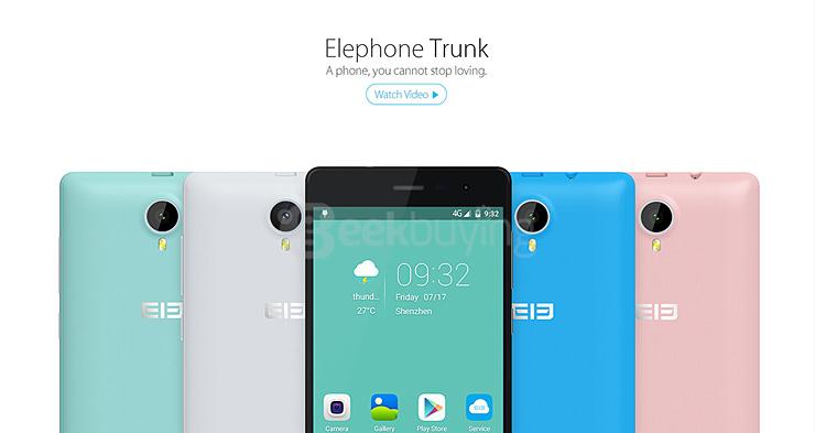 Elephone Trunk 5.0inch HD Screen 4G LTE 2GB RAM 16GB ROM Smartphone Snapdragon MSM8916 Quad Core 1.2GHz - Pink