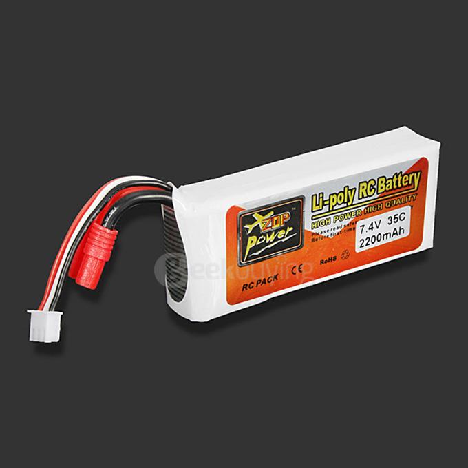 ZOP Power 7.4V 2200mAh 35C Lipo Battery 3.5mm Banana Plug