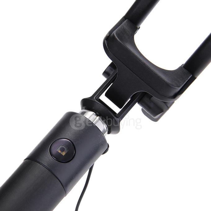 Luxury Wired Self Portrait Selfie Stick Handheld Monopod Extendable Stick For iPhone Samsung HTC Smartphones - Black