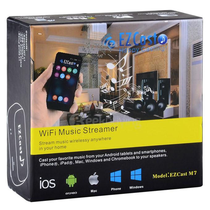 M7 Wi-Fi Audio Music Streamer Receiver HD Media Box Wi-Fi Support Qplay DLAN AirPlay EZCast - Black
