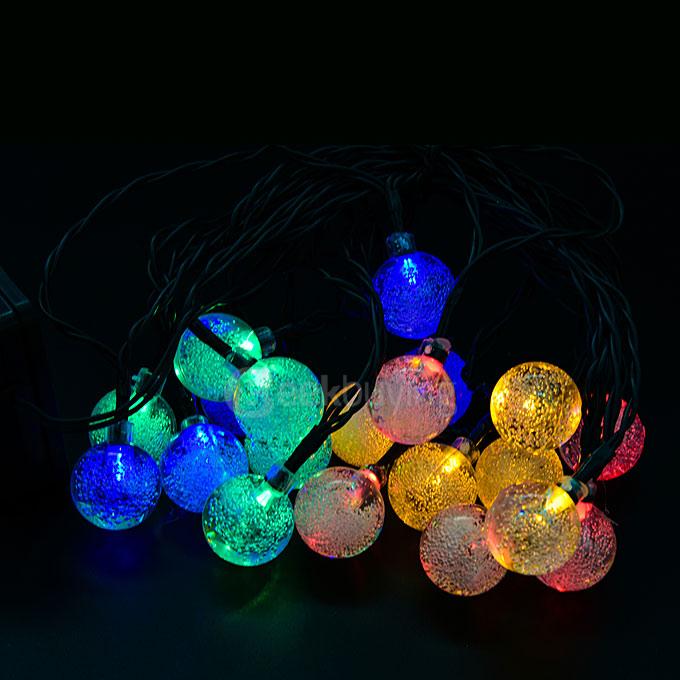 Solar Flower String Lights 20 Led Outdoor Fairy Blossom Lighting for Garden Patio Path Christmas Indoor - Rainbow