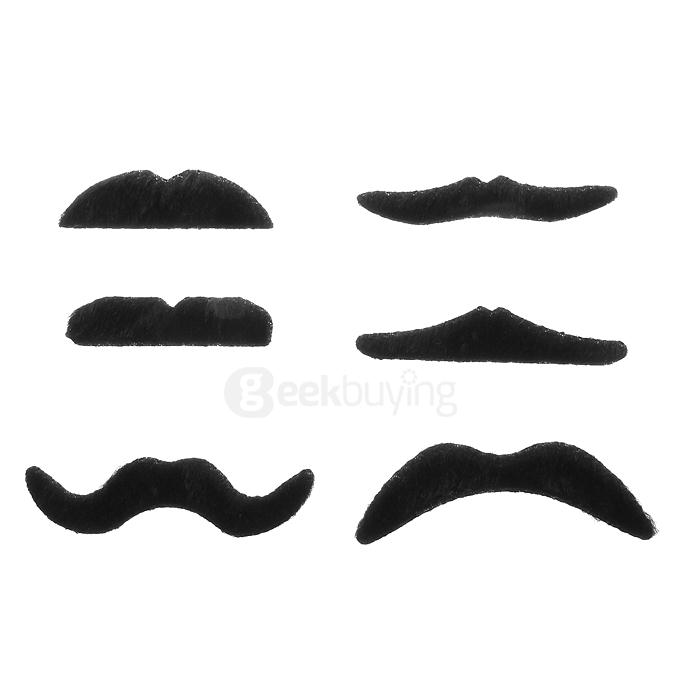 Novelty Funny Halloween Cosplay Costume Party Fake Mustaches - Black (12PCS/Pack)