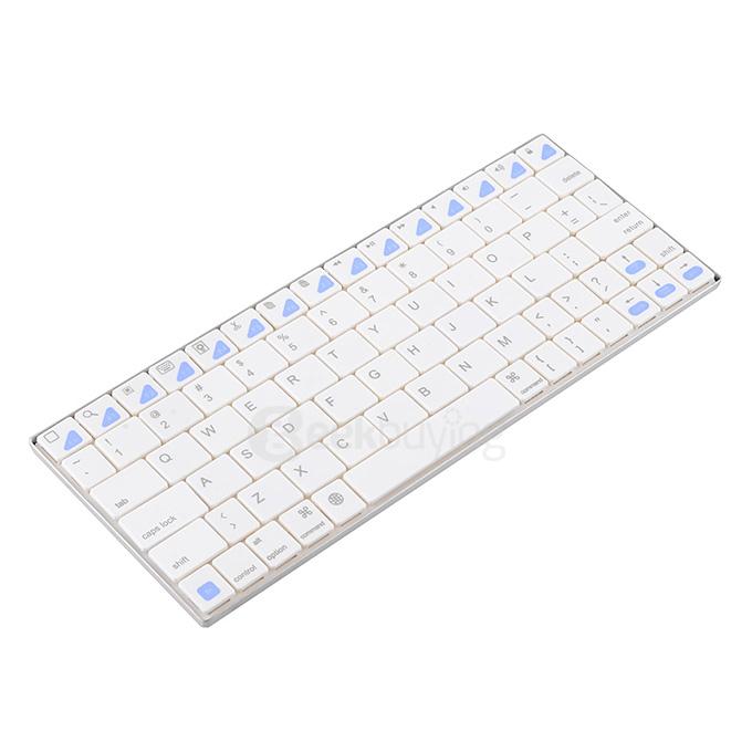 K77 Rechargeable Handheld Mini USB Bluetooth 3.0 80-Key Wireless Keyboard - White