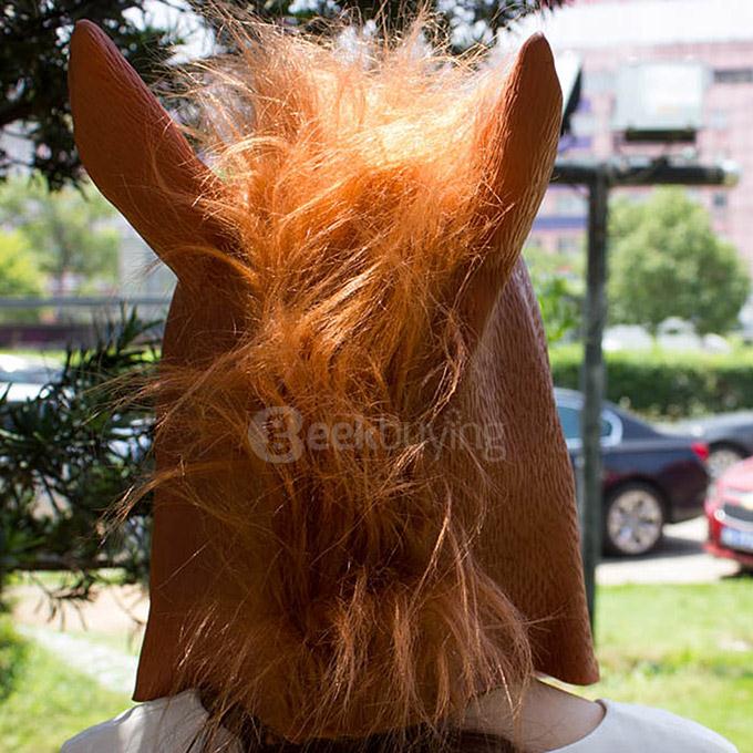 Halloween Costume Prop Funny Horse Head Mask Halloween Mask - Brown