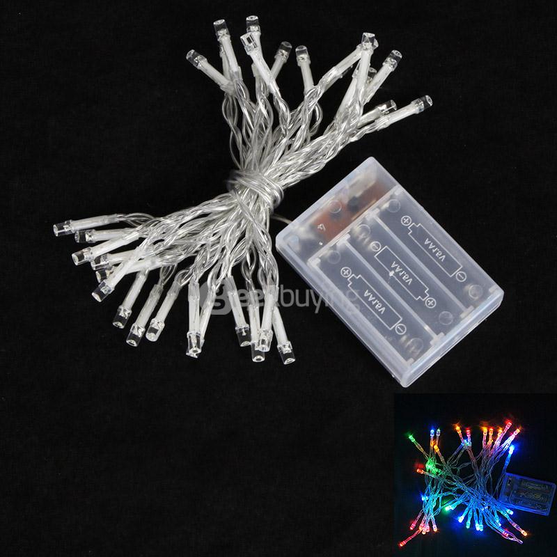 40 LED String Lights LED Strips Battery Operated Lamp For Bedroom Decoration Wedding Christmas Party - Rainbow