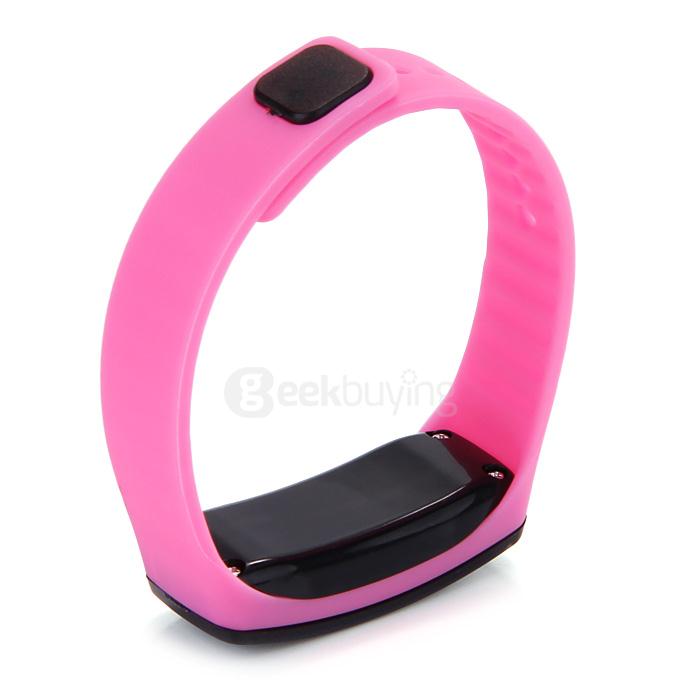 Lucky Family Leisure Unisex Digital Sports Watch Red LED Time And Date Display - Pink