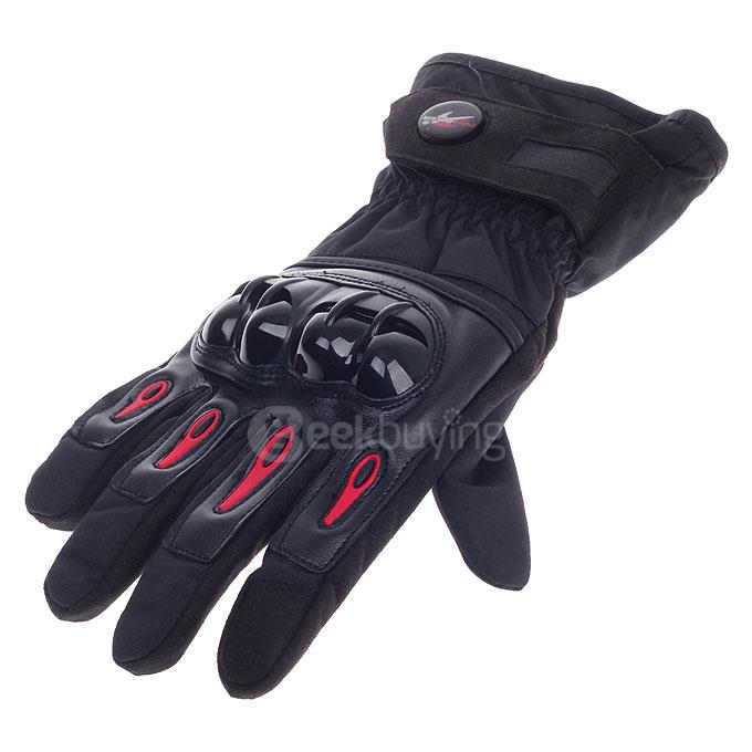 PRO-BIKER MTV-08 Stylish Waterproof Warm Full Finger Motorcycle Racing Gloves - Black+Red ( 1 Pair)
