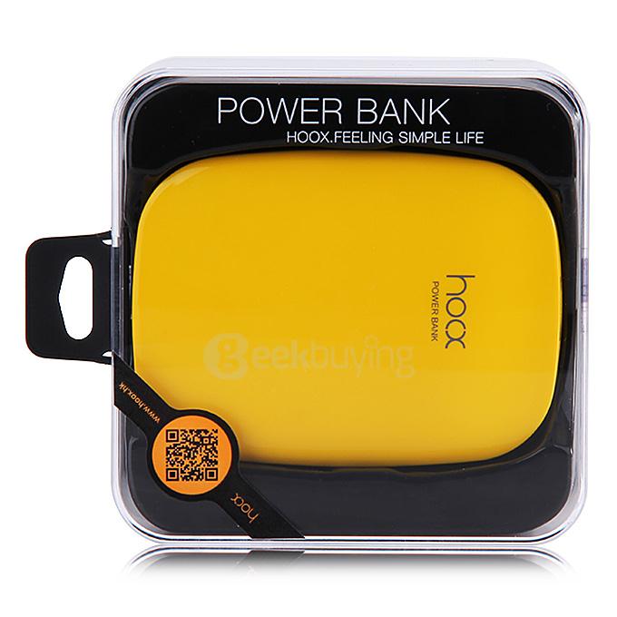 Hoox C02 Magic Stone Series 6000mAh Polymer Power Bank Dual USB Quick Charge Energy Saving - Yellow