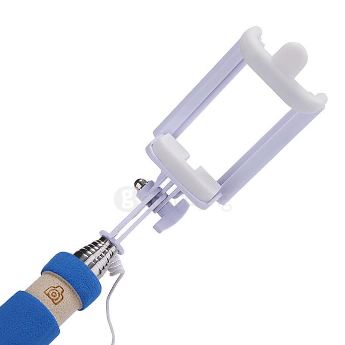 Super Mini Handy Selfie Stick Universal Handheld Monopod Self Timer Selfie Pole for IOS Android - Blue