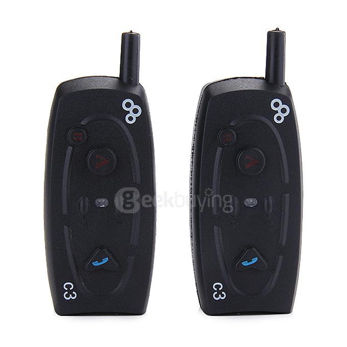 C3 Bluetooth 3.0 Intercom Climder IP65 Waterproof FM BT Motorcycle Helmet Bluetooth Headeset & Intercom - Black