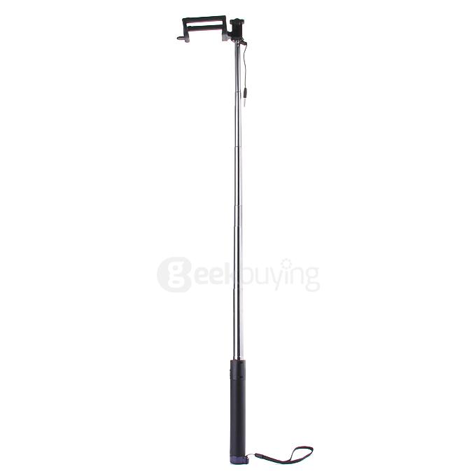 Luxury Wired Self Portrait Selfie Stick Handheld Monopod Extendable Stick For iPhone Samsung HTC Smartphones - Black