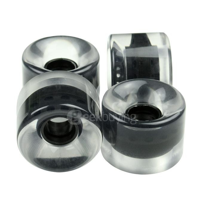 EC-W6045 95A High Strength PU Longboard Skateboard Wheels 60mm*45mm - Black + Transparent (4 PCS)