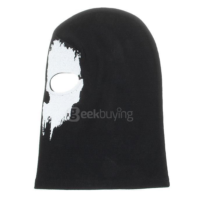 No.9 Outdoor Halloween Cosplay Skull Skeleton Ghost Head Mask - Black + White