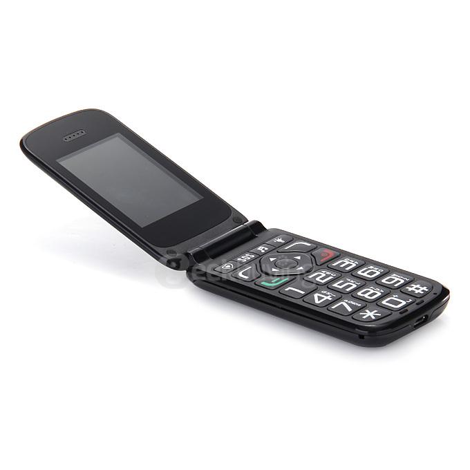 VKworld Diamond Z2 2.4inch TFT Color Display Screen Flip Rotation Cellphone Elder People Mobile Phone - Black