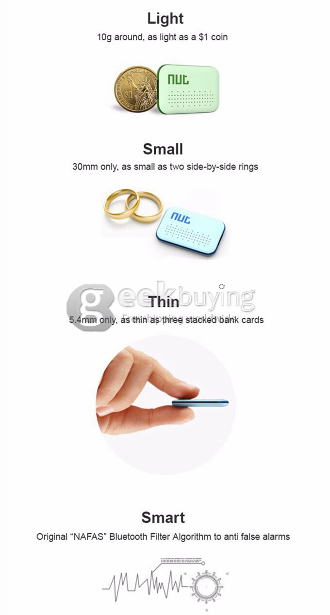 New Nut2 Update Mini Nut3 Smart Finder Bluetooth WiFi Tracker GPS Locator Wallet Phone Key Anti-lost Alarm - Pink