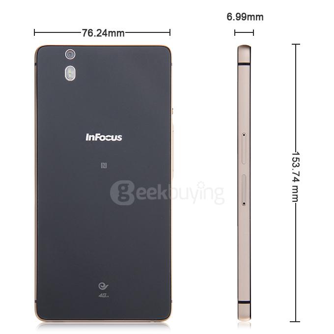 InFocus M810 4G LTE 5.5inch SHARP FHD Android 4.4 2GB RAM 16GB ROM Smartphone Snapdragon 801 2.5GHz LED Light E-compass Miracast- Black