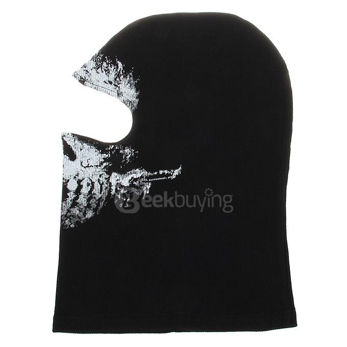 No.4 Outdoor Halloween Cosplay Skull Skeleton Ghost Head Mask - Black + White