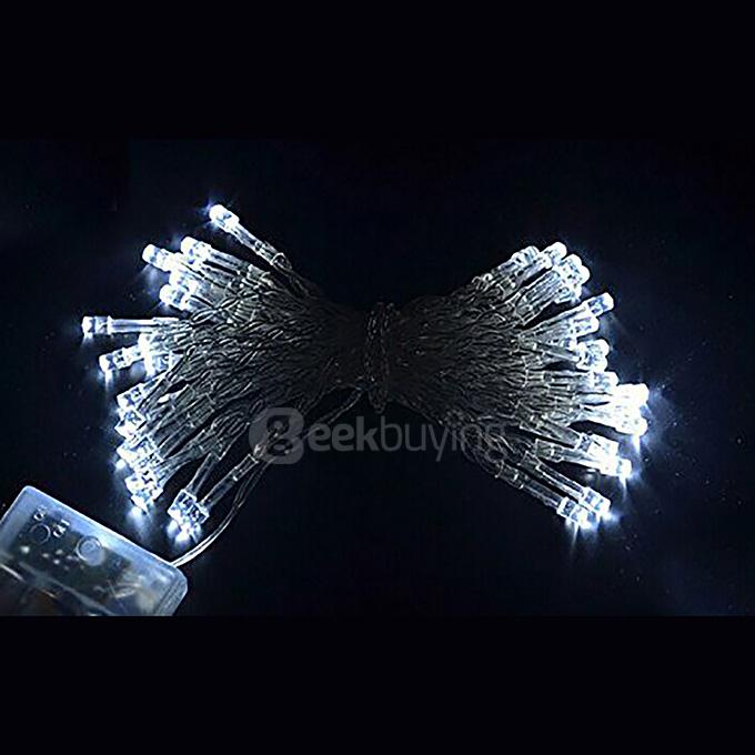 50 LED String Lights Battery Operated Light Strips for Christmas Wedding Birthday Party - White