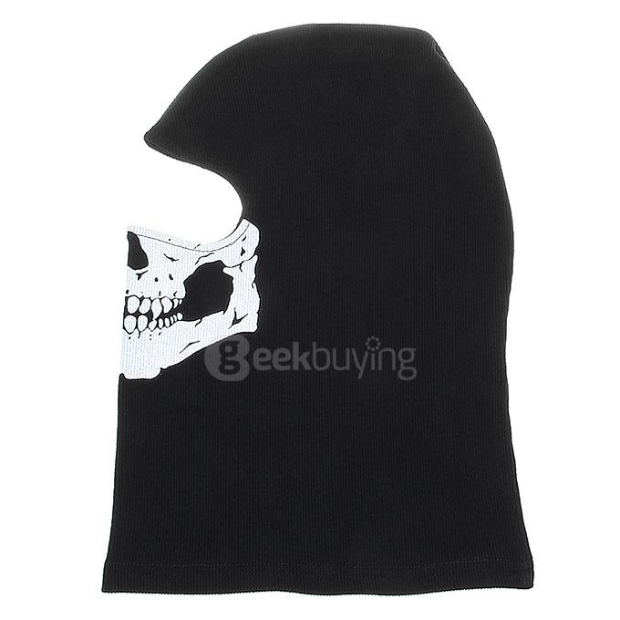 No.15 Outdoor Halloween Cosplay Skull Skeleton Ghost Head Mask - Black + White
