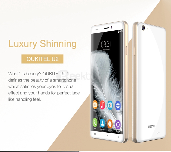 OUKITEL U2 4G LTE Smartphone 5.0inch Android 5.1 64bit MTK6735M Quad Core 1.0Ghz 1GB RAM 8GB ROM - Black