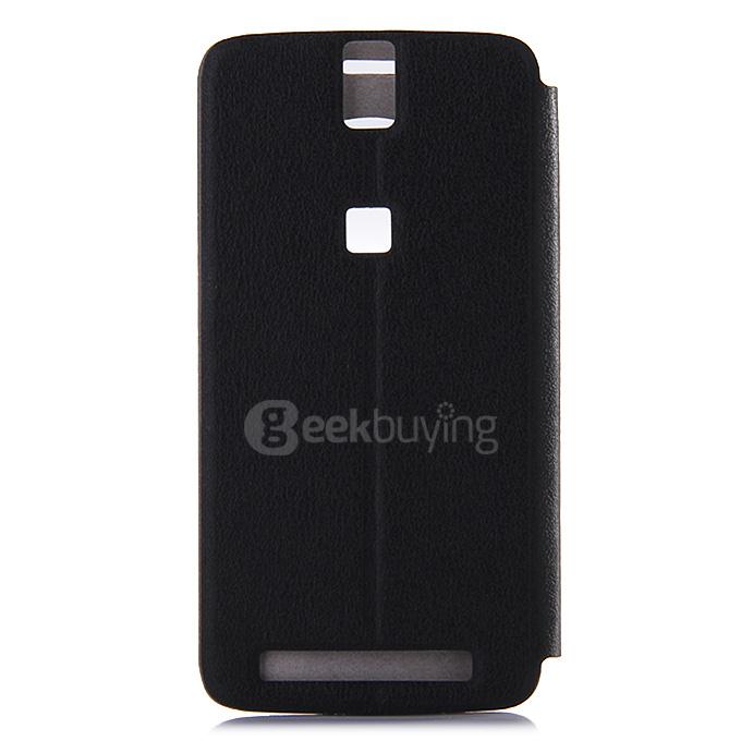 Protective Hard Cover Flip Stand Leather Case for Elephone P8000 Smartphone - Black