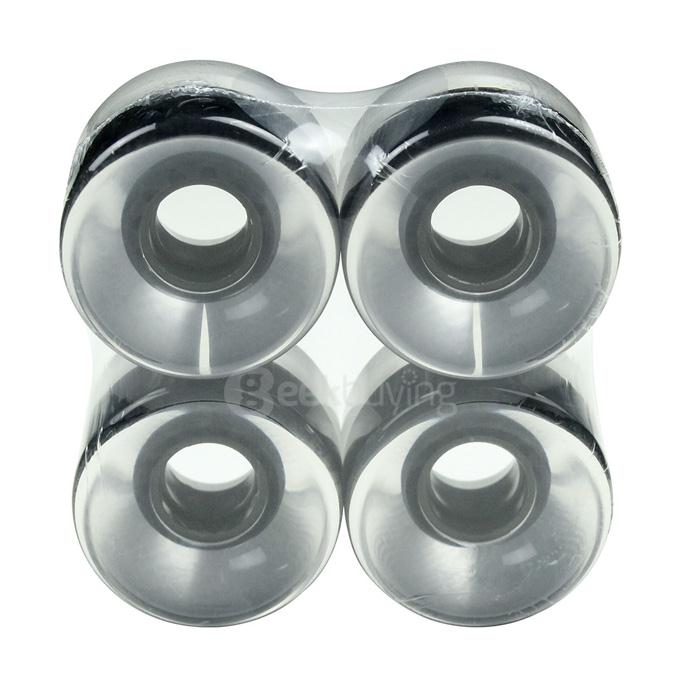 EC-W6045 95A High Strength PU Longboard Skateboard Wheels 60mm*45mm - Black + Transparent (4 PCS)