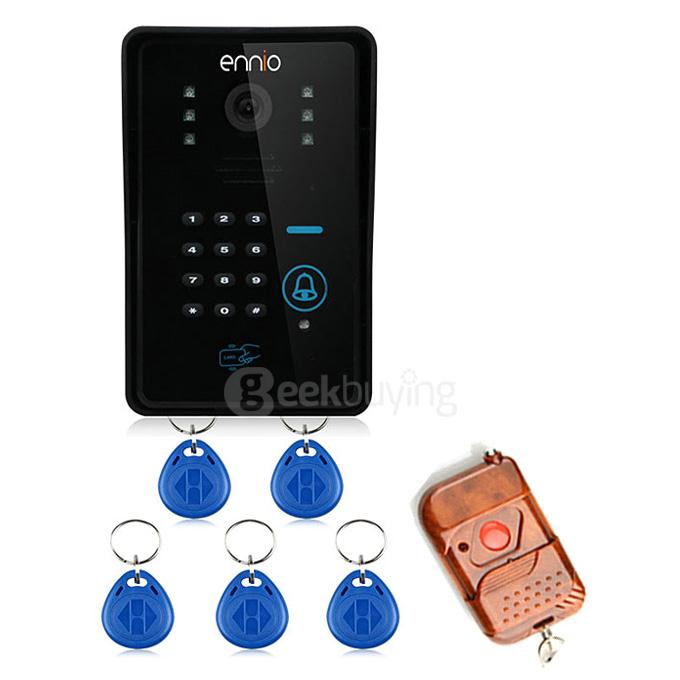 ENNIO SYWIFI002IDS WIFI Wireless Video Door Phone System with Card Unlock Function & Remote Wireless Control(US Plug) - Black
