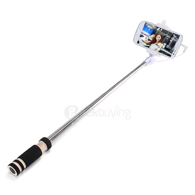 Super Mini Handy Selfie Stick Universal Handheld Monopod Self Timer Selfie Pole for IOS Android - Black